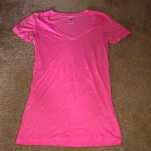 Pink v-neck t-shirt